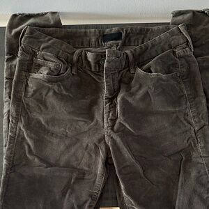 Mother Looker ankle fray Corduroy Pants in hopscotch